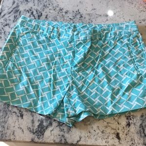 Turquoise and white shorts